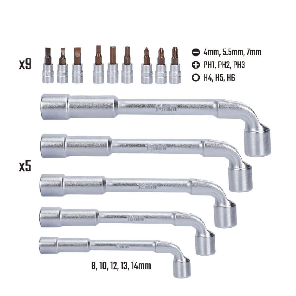 WORKPRO WP204003 26 Parça Cr - V Profesyonel Motosiklet Tamir Alet Seti - Onivias