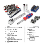 WORKPRO WP209006 84 Parça 3/8’’ 1/4’’ CR - V Metrik/İnç Profesyonel Lokma ve Bits Uç Takımı - Onivias