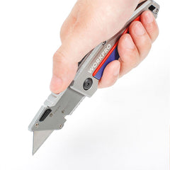 WORKPRO WP211012 Ağır Hizmet Alüminyum Gövde Katlanır Rötuş Maket Bıçağı + 10 Adet Yedek Bıçak - Onivias