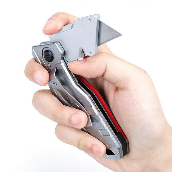 WORKPRO WP211012 Ağır Hizmet Alüminyum Gövde Katlanır Rötuş Maket Bıçağı + 10 Adet Yedek Bıçak - Onivias