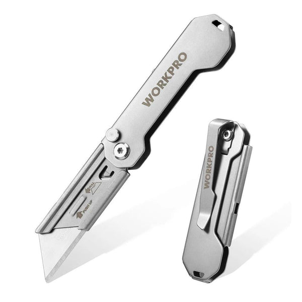 WORKPRO WP211016 Paslanmaz Çelik Gövde Katlanır Rötuş Maket Bıçağı - Onivias