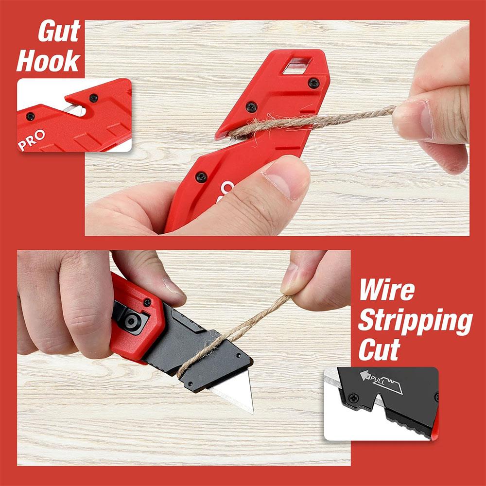 WORKPRO WP211018 Profesyonel Katlanır Çok Amaçlı Rötuş Maket Bıçağı + 10 Adet Yedek Bıçak - Onivias