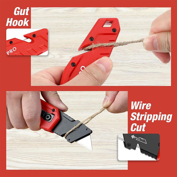 WORKPRO WP211018 Profesyonel Katlanır Çok Amaçlı Rötuş Maket Bıçağı + 10 Adet Yedek Bıçak - Onivias