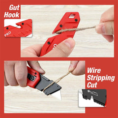 WORKPRO WP211018 Profesyonel Katlanır Çok Amaçlı Rötuş Maket Bıçağı + 10 Adet Yedek Bıçak - Onivias