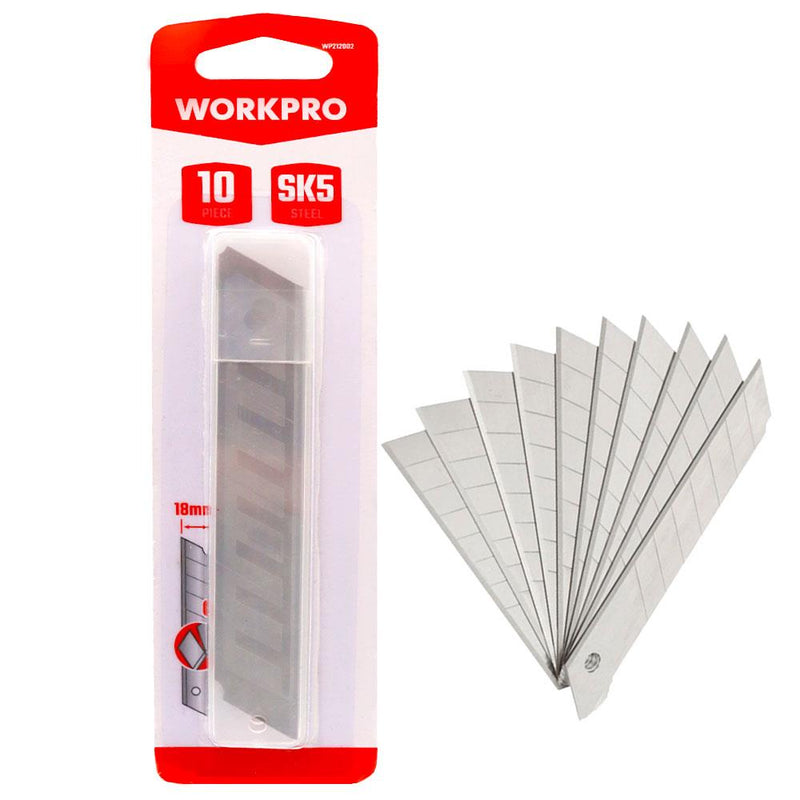 WORKPRO WP212002 18MM 10 Parçalı Uğur Bıçağı Ehtiyatı