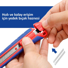 WORKPRO WP212008 9MM Ağır Hizmet Paslanmaz Çelik Kasa Maket Bıçağı - Onivias