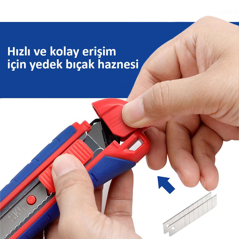 WORKPRO WP212009 18MM Ağır Hizmet Paslanmaz Çelik Kasa Maket Bıçağı - Onivias