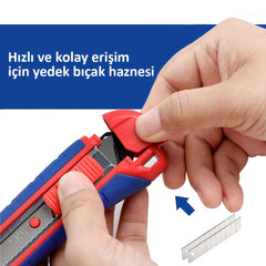 WORKPRO WP212009 18MM Ağır Hizmet Paslanmaz Çelik Kasa Maket Bıçağı - Onivias