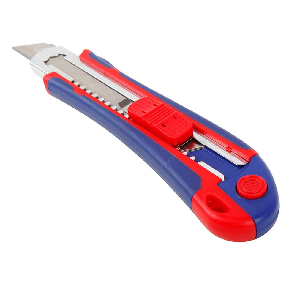 WORKPRO WP212011 18MM Ağır Hizmet Paslanmaz Çelik Kasa Yedek Kartuşlu Maket Bıçağı + 4 Adet Yedek Bıçak - Onivias