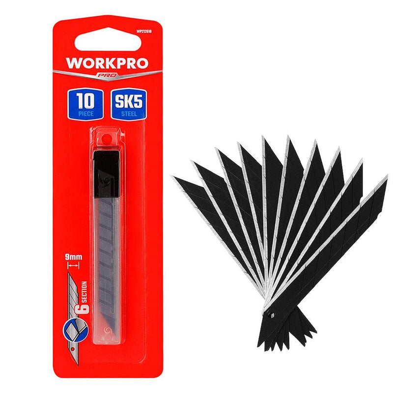 WORKPRO WP212018 9MM 30˚ Bucaqlı 10 Parçalı Usta Bıçağı Ehtiyatı