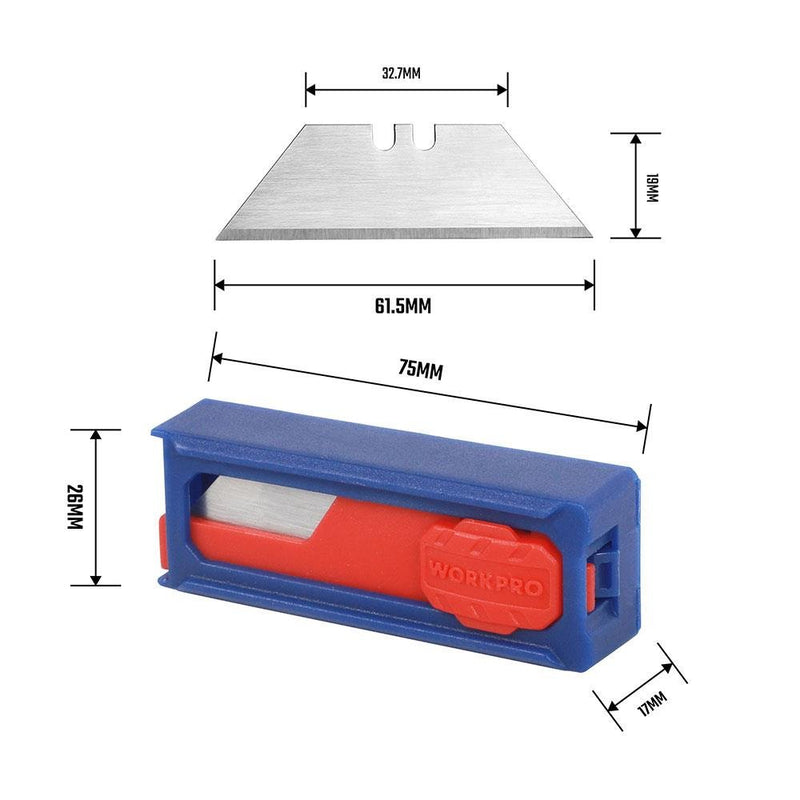 WORKPRO WP213002 10 Parçalı Rötuş Bıçağı Ehtiyatı