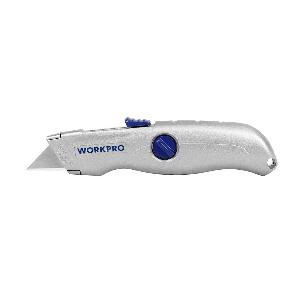 WORKPRO WP213007 Alüminyum Gövde Otomatik Geri Çekilebilir Rötuş Maket Bıçağı - Onivias
