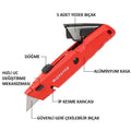 WORKPRO WP213009 Ağır Hizmet Alüminyum Gövde Geri Çekilebilir Rötuş Maket Bıçağı + 5 Adet Yedek Bıçak - Onivias