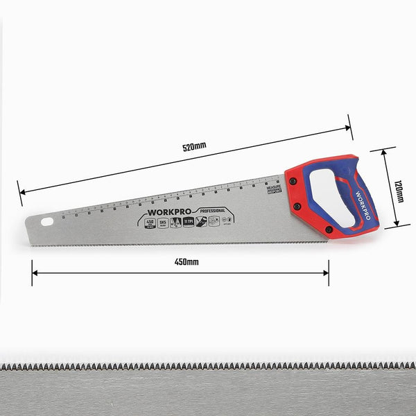 WORKPRO WP215010 450mm SK5 11 TPI Ağır Hizmet Tipi El Testeresi - Onivias