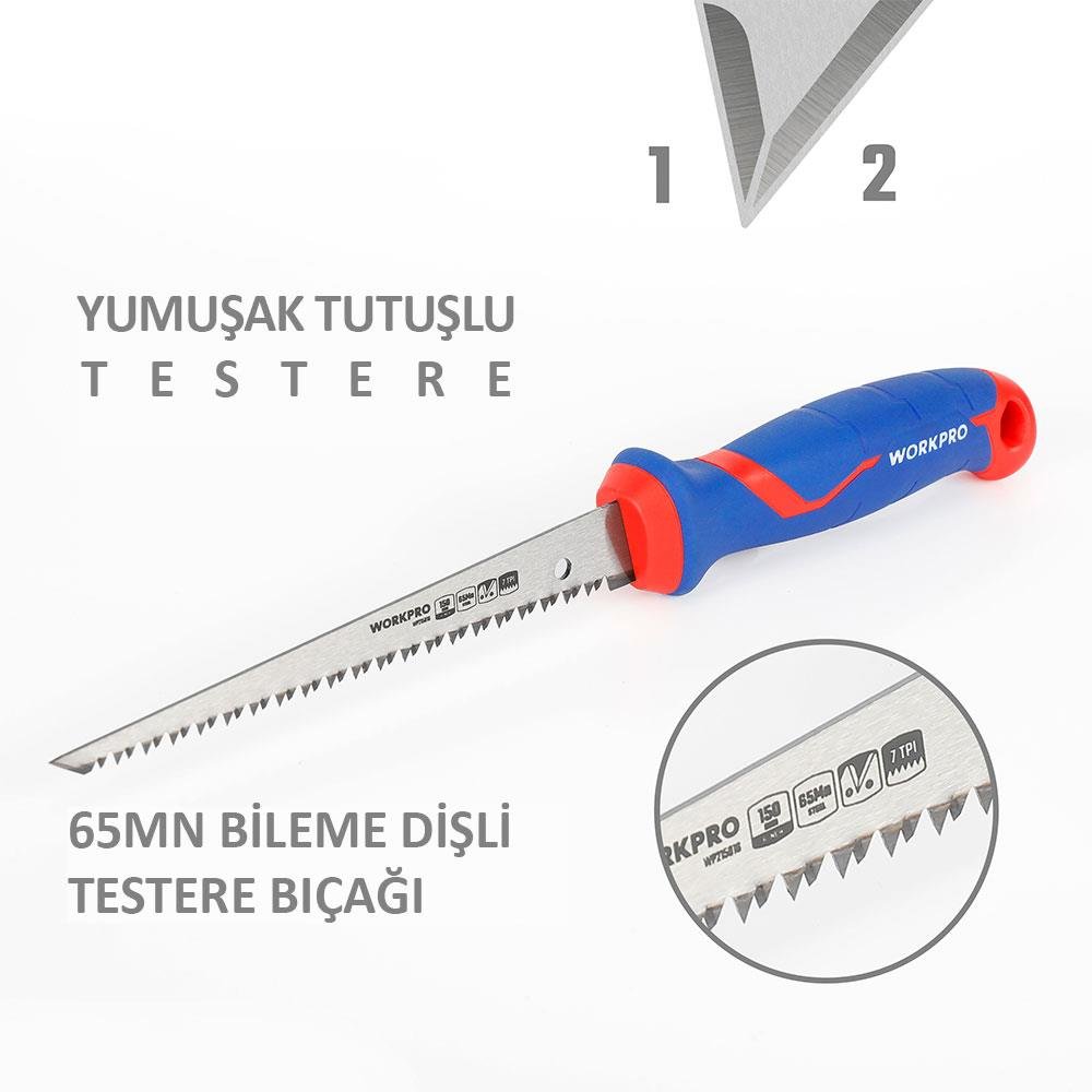 WORKPRO WP215016 150mm Hızlı Kesim Profesyonel Alçıpan Testeresi - Onivias