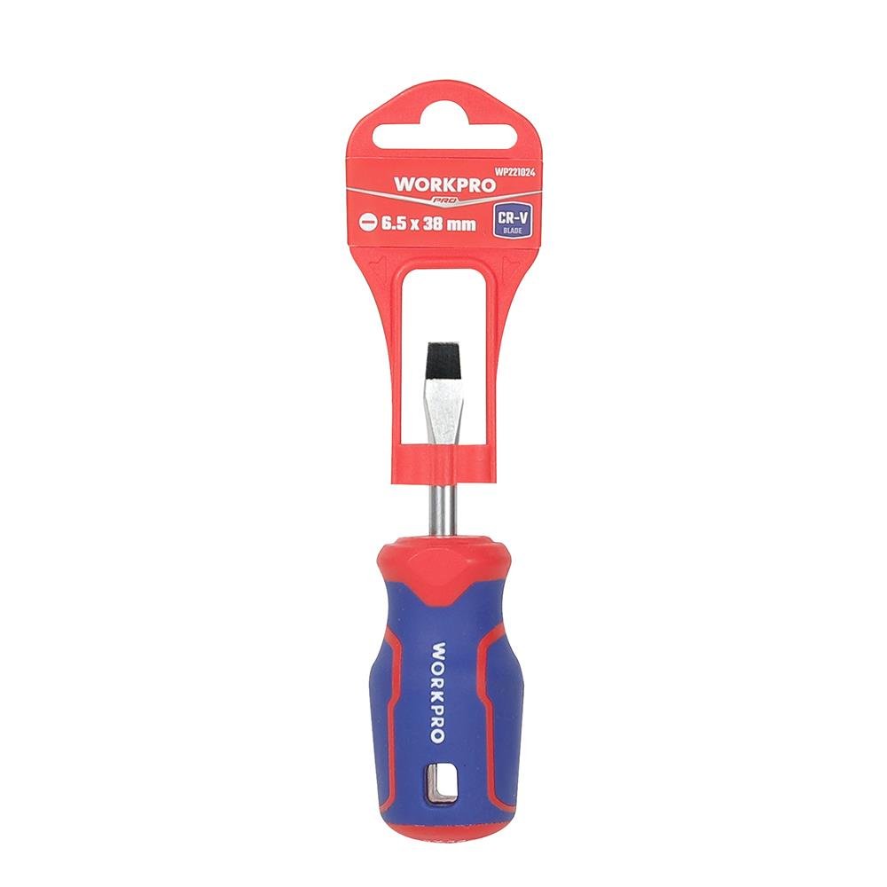 WORKPRO WP221024 6.5x38mm CR - V Manyetik Profesyonel Düz Topaç Tornavida - Onivias