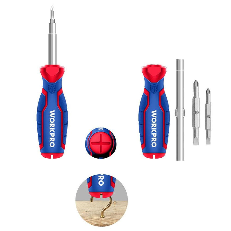 WORKPRO WP221046 6-IN-1 Professional Çoxfunksiyalı Dəyişən Tornavida Dəsti
