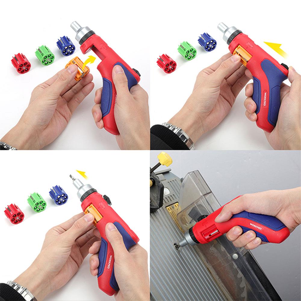 WORKPRO WP221048 24 Parça Profesyonel CR - V Kabzalı Cırcırlı Bits Tornavida Seti + Kemer Askılı Bez Taşıma Çantası - Onivias