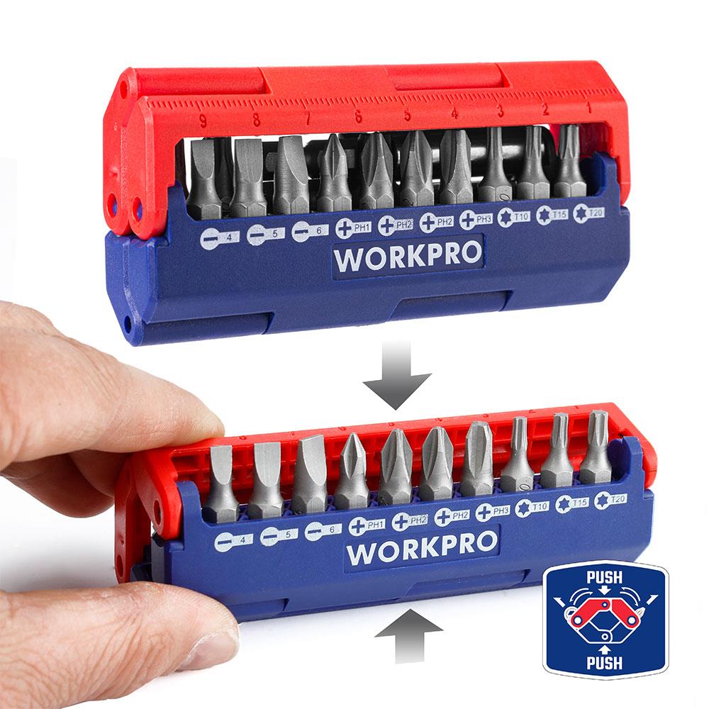 WORKPRO WP221062 13 Parça Manyetik CR - V Vidalama Bits Uç Seti - Onivias