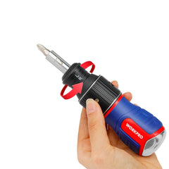 WORKPRO WP221071 6 - IN - 1 Profesyonel CR - V Cırcırlı Manyetik Topaç Tornavida Seti - Onivias