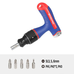 WORKPRO WP221072 7 - IN - 1 Profesyonel CR - V T - Saplı Cırcırlı Manyetik Tornavida Seti - Onivias