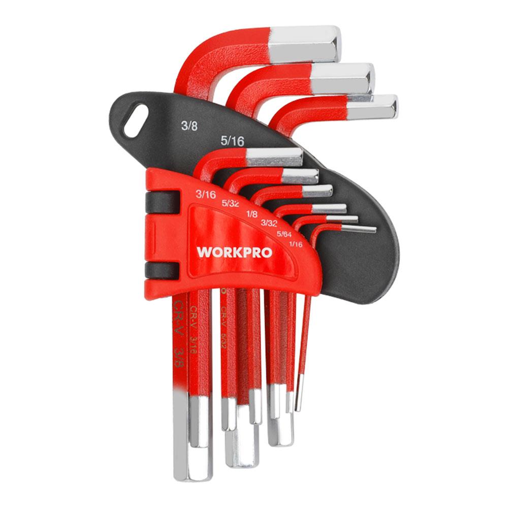 WORKPRO WP222016 9 Parça Kısa Boy CR - V İnç Profesyonel Allen Anahtar Takımı - Onivias