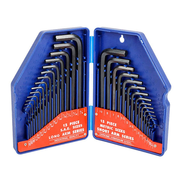 WORKPRO WP222018 30 Parça Uzun Boy CR - V Metrik/İnç Profesyonel Allen Anahtar Takımı - Onivias