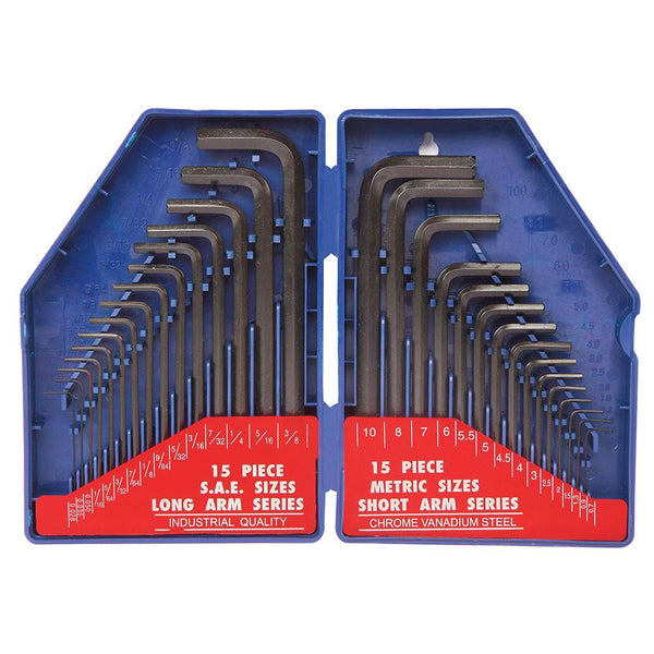 WORKPRO WP222018 30 Parça Uzun Boy CR - V Metrik/İnç Profesyonel Allen Anahtar Takımı - Onivias