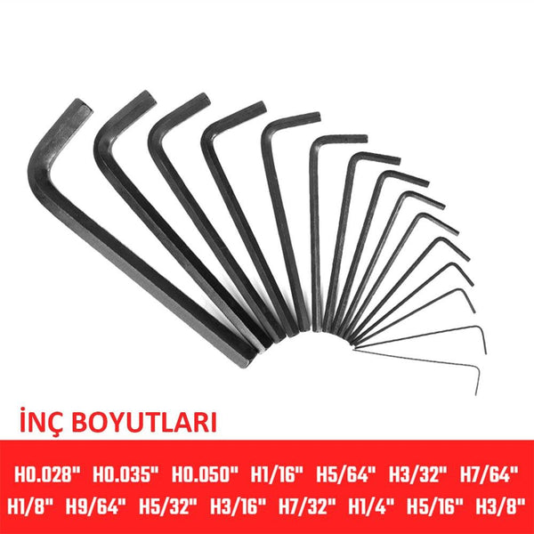 WORKPRO WP222018 30 Parça Uzun Boy CR - V Metrik/İnç Profesyonel Allen Anahtar Takımı - Onivias