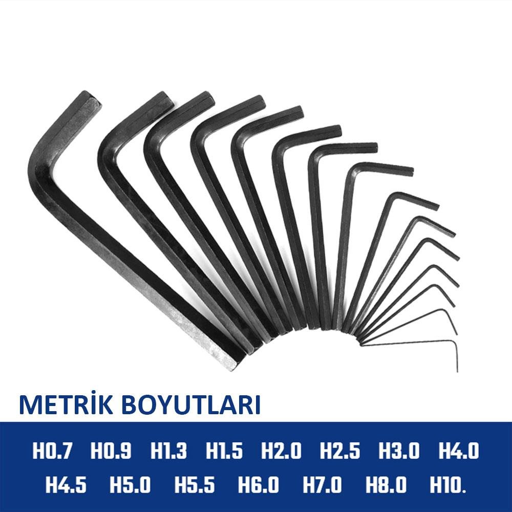 WORKPRO WP222018 30 Parça Uzun Boy CR - V Metrik/İnç Profesyonel Allen Anahtar Takımı - Onivias