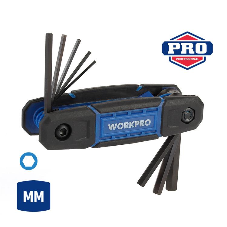 WORKPRO WP222028 8 Parça CR - V Metrik Çakı Tipi Profesyonel Allen Anahtar Takımı - Onivias