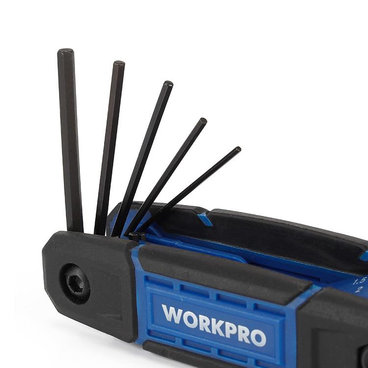 WORKPRO WP222028 8 Parça CR-V Metrik Çakı Tipi Profesyonel Allen Anahtar Takımı