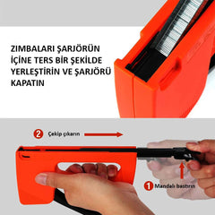 WORKPRO WP223001 6 - 10MM Mekanik Zımba Tabancası + 800 Adet Zımba - Onivias