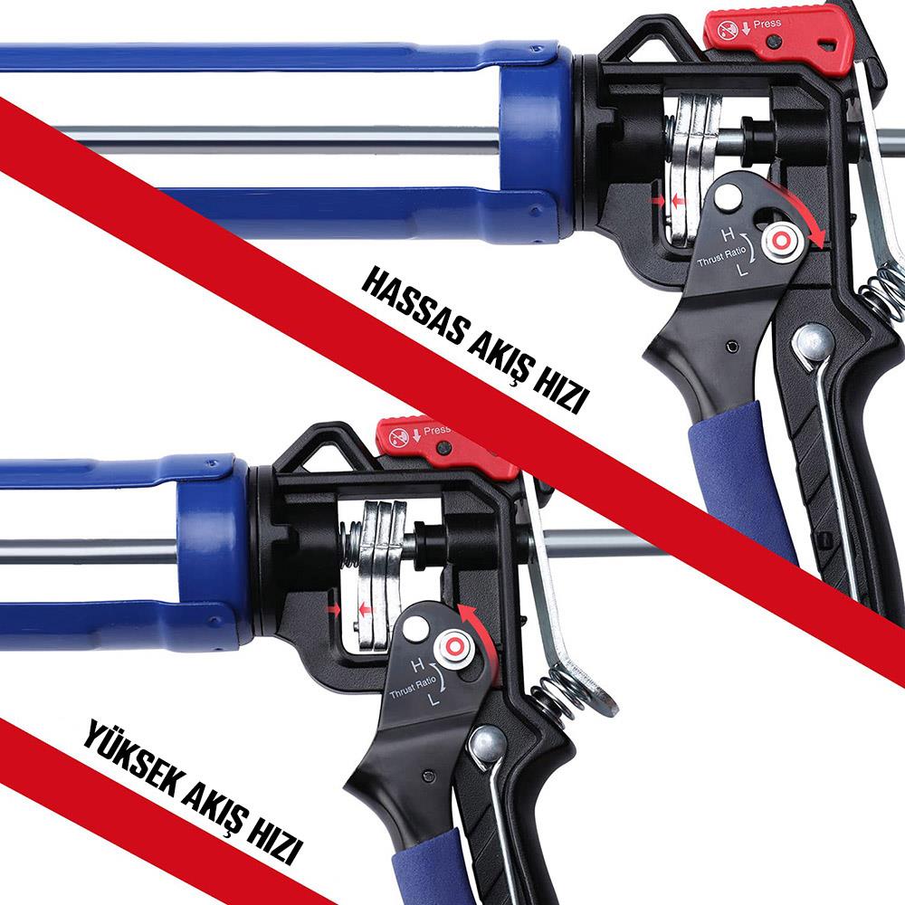 WORKPRO WP224001 230mm Ağır Hizmet Tipi Metal Silikon/Mastik Tabancası - Onivias