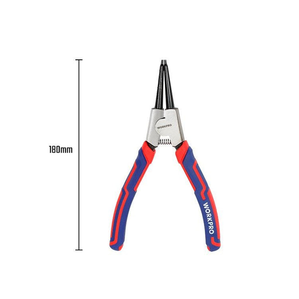 WORKPRO WP231150 180MM Cr - V Düz Yaylı Profesyonel Dış Segman Pensesi - Onivias