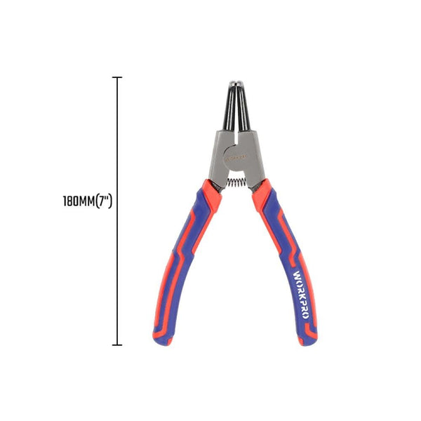 WORKPRO WP231151 180MM CR - V Eğri Uçlu Yaylı Profesyonel Dış Segman Pensesi - Onivias