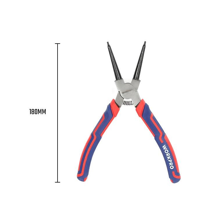 WORKPRO WP231152 180MM Cr - V Düz Yaylı Profesyonel İç Segman Pensesi - Onivias