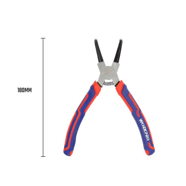 WORKPRO WP231153 180MM Cr - V Eğri Uçlu Yaylı Profesyonel Dış Segman Pensesi - Onivias