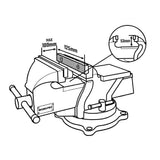 WORKPRO WP233006 125mm 360° Döner Tabanlı Örslü Profesyonel Tezgâh Mengene - Onivias
