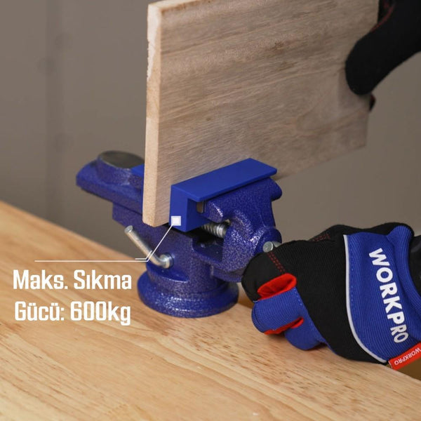 WORKPRO WP233010 65mm 360° Döner Tabanlı Örslü Profesyonel Mini Tezgâh Mengene - Onivias