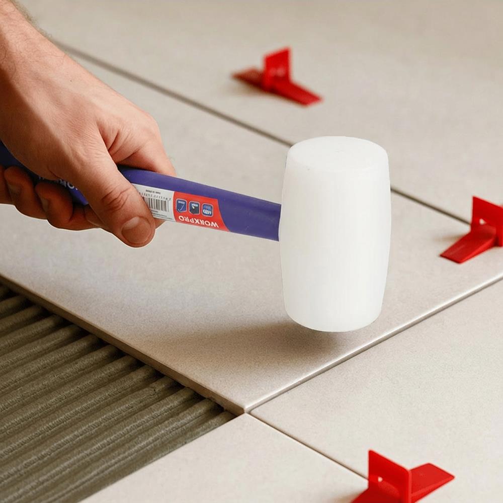 WORKPRO WP241040 57mm 450Gr PVC PP Saplı Beyaz Kauçuk Tokmak - Onivias