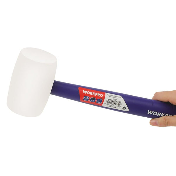 WORKPRO WP241040 57mm 450Gr PVC PP Saplı Beyaz Kauçuk Tokmak - Onivias