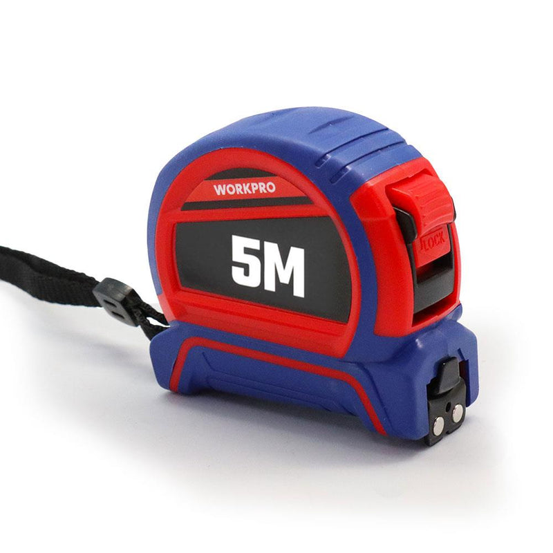 WORKPRO WP261041 5Mx25mm Neylon örtüklü sarı ikitərəfli maqnit polad lent ölçüsü
