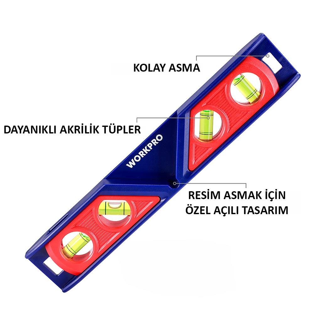 WORKPRO WP262028 225MM Açı Kontrollü Torpedo Su Terazisi - Onivias