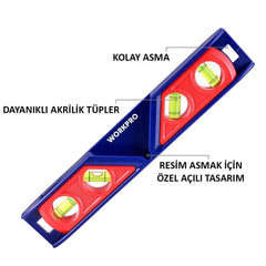 WORKPRO WP262028 225MM Açı Kontrollü Torpedo Su Terazisi - Onivias