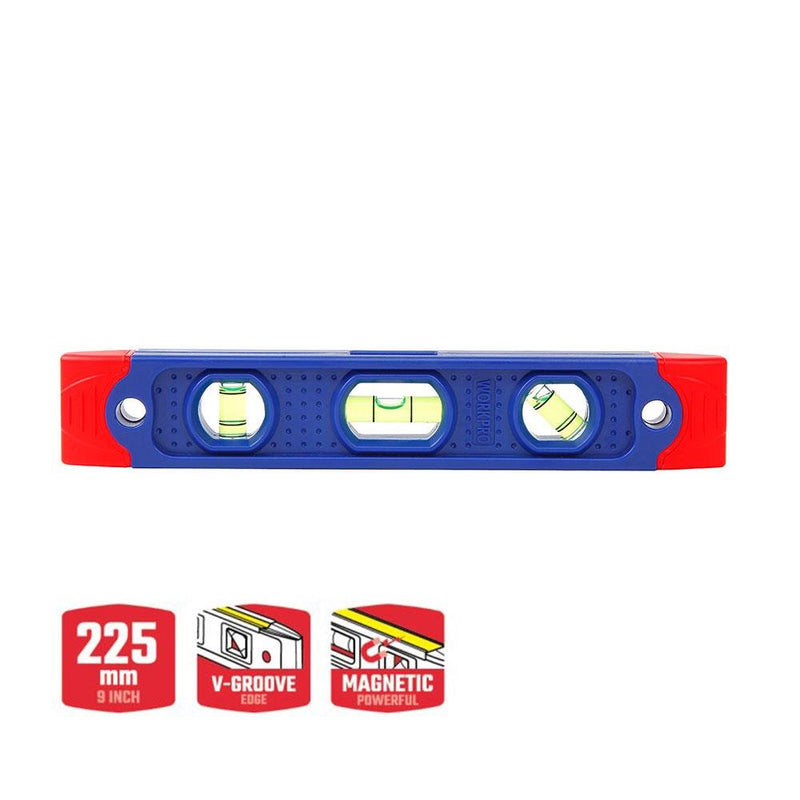 WORKPRO WP262038 225MM Maqnit Zərbəyə Davamlı Torpedo Ruh Səviyyəsi
