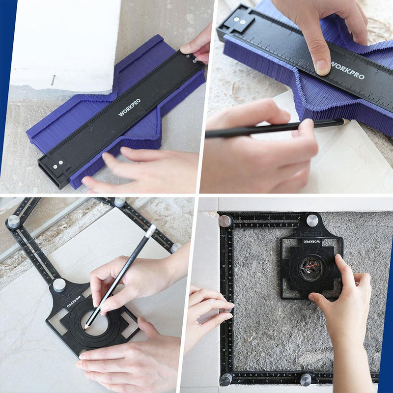 WORKPRO WP269001 250MM/10'' Çoxfunksiyalı Forma Profili Kontur Ölçüsü