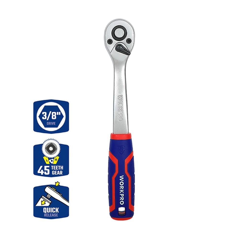 WORKPRO WP271008 3/8’’ Cr - V Profesyonel Cırcır Lokma Kolu - Onivias