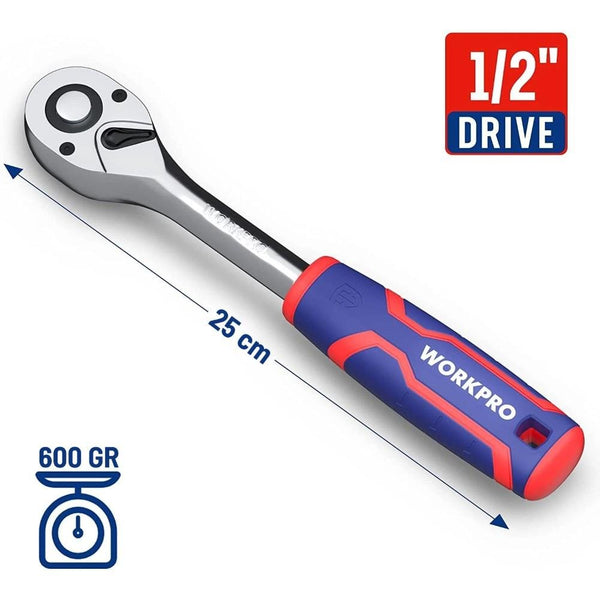WORKPRO WP271009 1/2'’ Cr - V Profesyonel Cırcır Lokma Kolu - Onivias