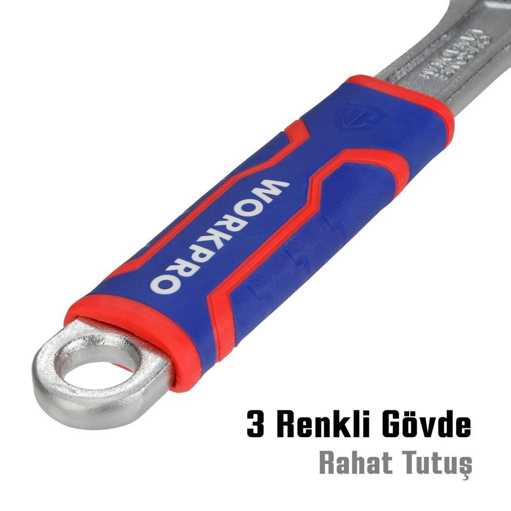 WORKPRO WP272013 300mm Cr - V Profesyonel Kurbağacık Anahtar - Onivias